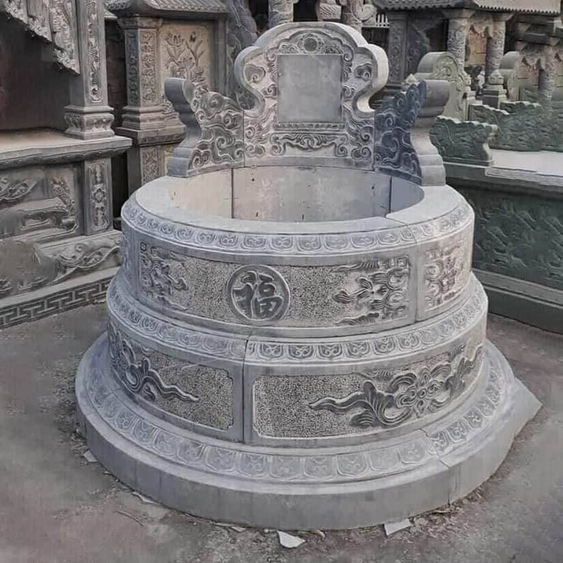 Mộ đá tròn đẹp, bền, đơn giản - MT005