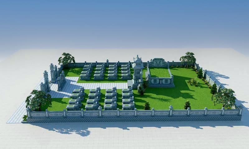 Bản phối Khu lăng mộ gia tộc, dòng họ - MGT004 - Đẹp, chuẩn phong thủy