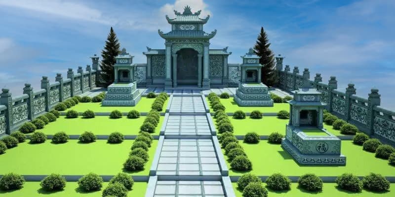 Phối cảnh Khu lăng mộ gia tộc, dòng họ MGT003 - Chuẩn phong thủy