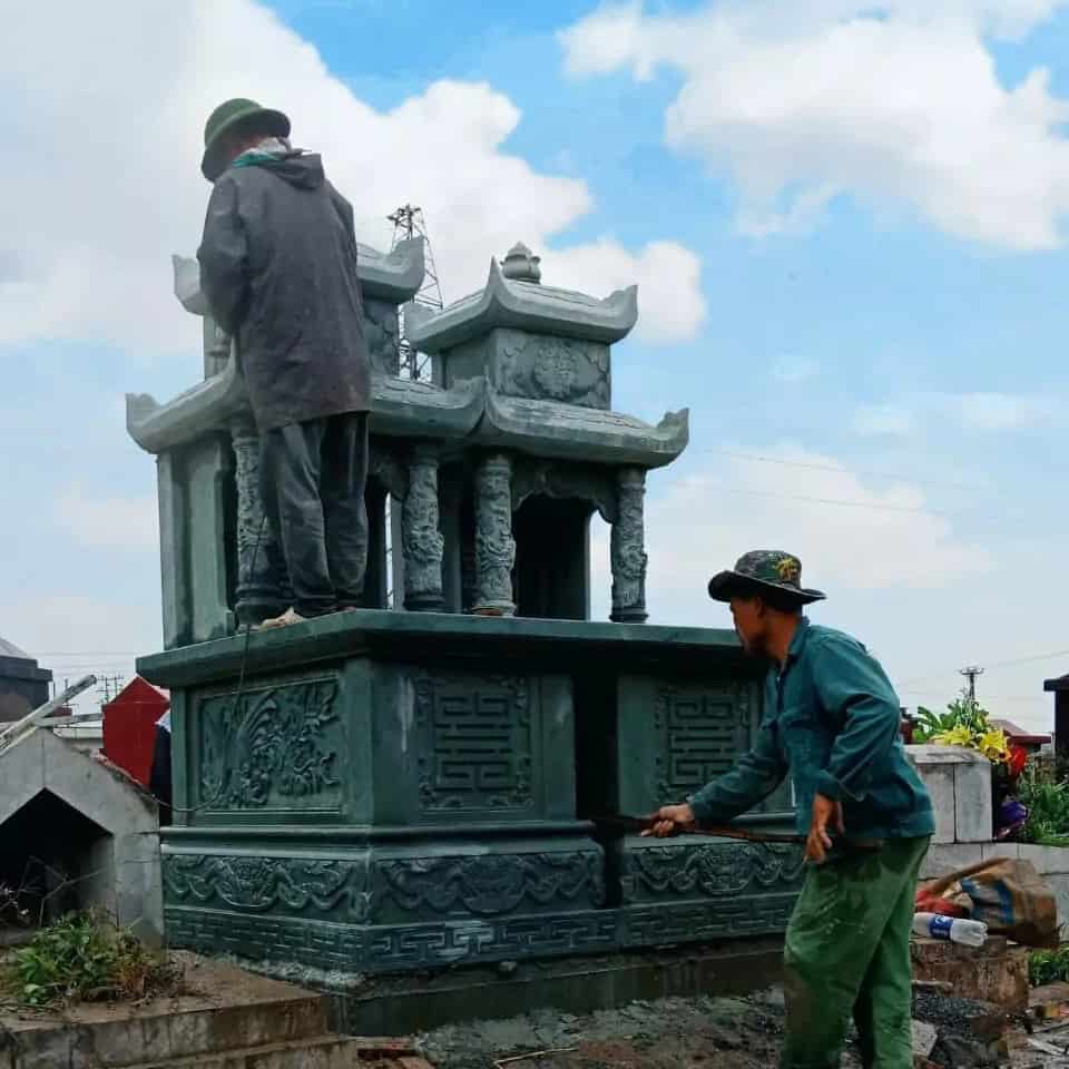 Mẫu mộ đá đôi 2 mái đẹp 3 Mau mo da doi 2 mai dep 3