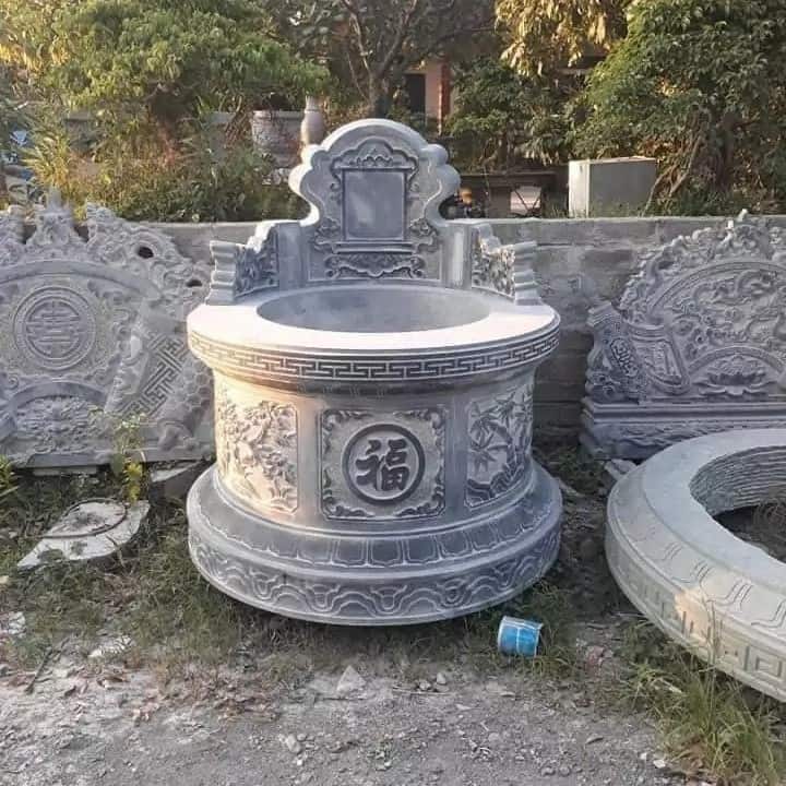 Mộ đá tròn đẹp, chuẩn kích thước lỗ ban trong xây dựng mộ phần