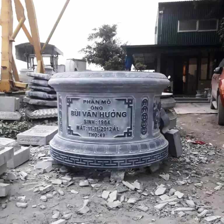 Mẫu mộ tròn đá đẹp, chuẩn phong thủy - MT001