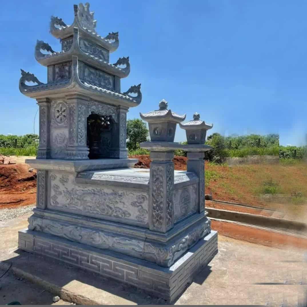 Mẫu mộ ba mái đẹp - M3M001 - Chuẩn phong thủy, sản phẩm đẹp, trang nghiêm