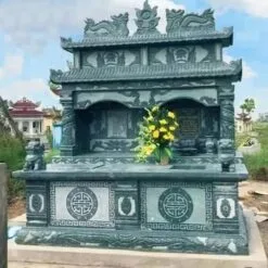 Mẫu mộ đá đôi 2 mái M2M001 - Đẹp, chuẩn phong thủy