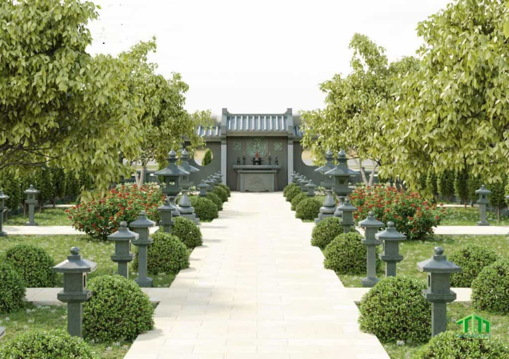 Khu lăng mộ đá kiến trúc hiện đại KLM013 - thiết kế trang nhã