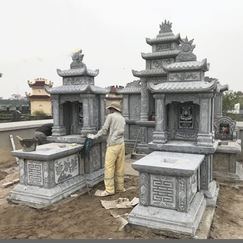 Mẫu mộ 2 mái M2M004 - đẹp, chuẩn phong thủy