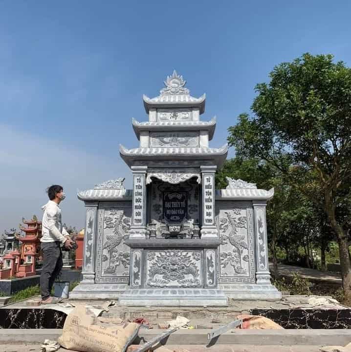 Mẫu Lăng thờ đá đẹp, chuẩn phong thủy - LTD022