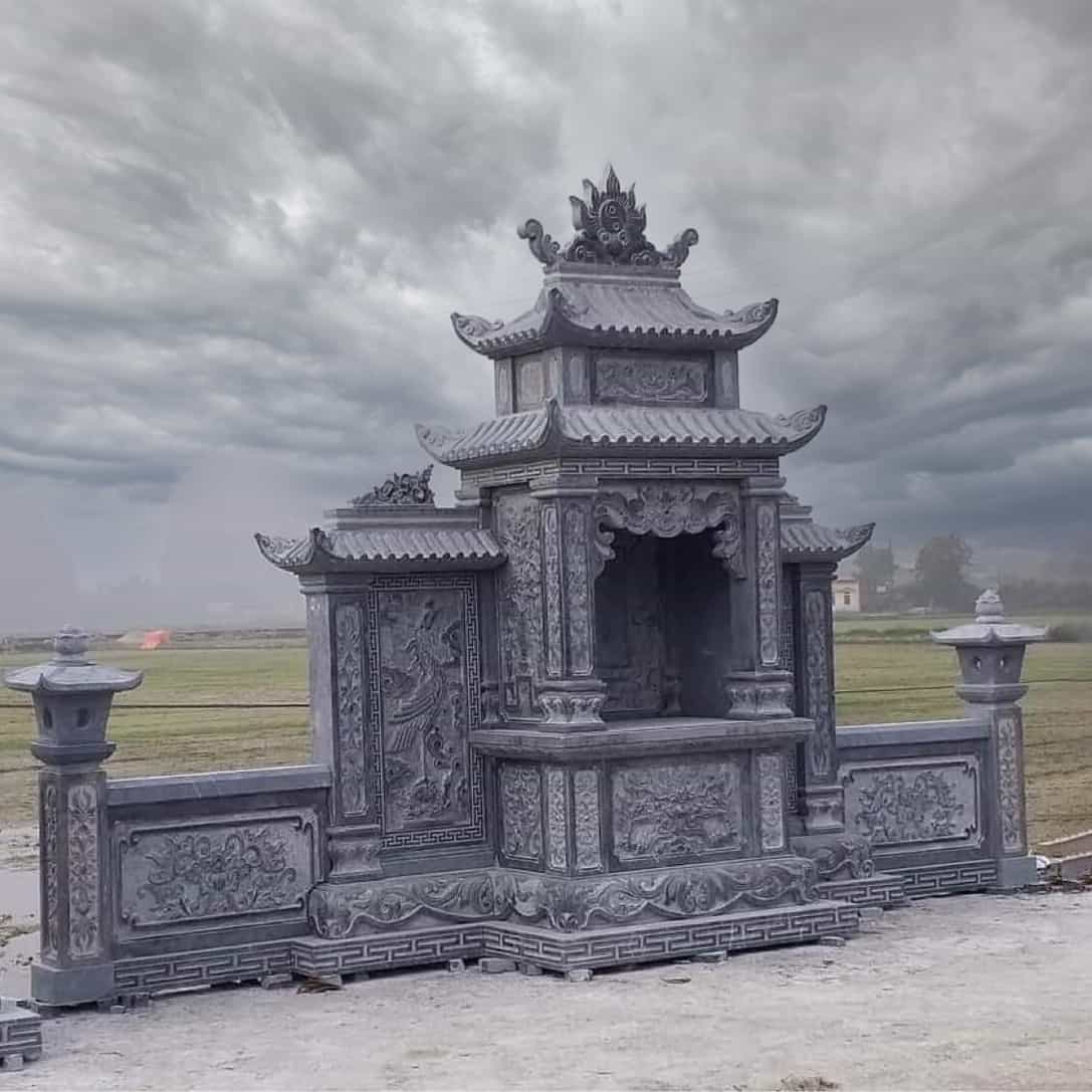 Mẫu Lăng thờ đá đẹp, chuẩn phong thủy - LTD011