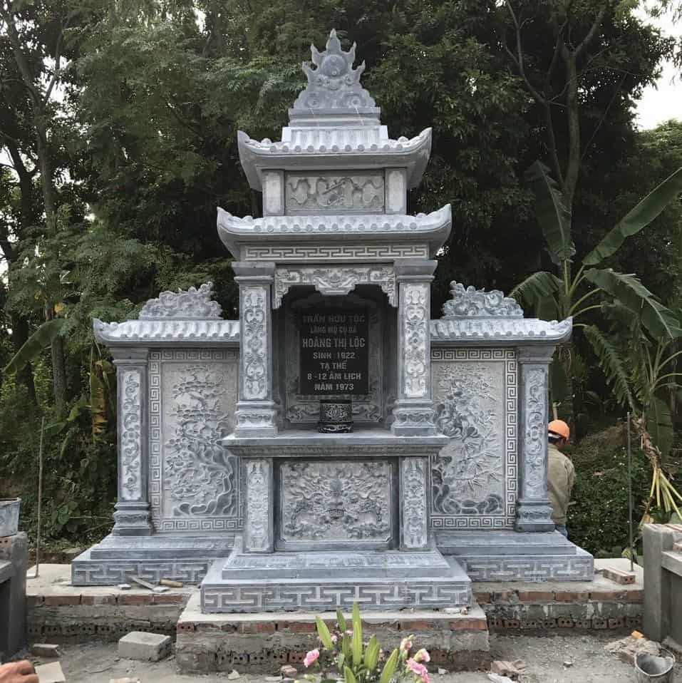 Mẫu Lăng thờ đá đẹp, chuẩn phong thủy - LTD015