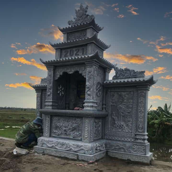 Mẫu Lăng thờ đá đẹp, chuẩn phong thủy - LTD004