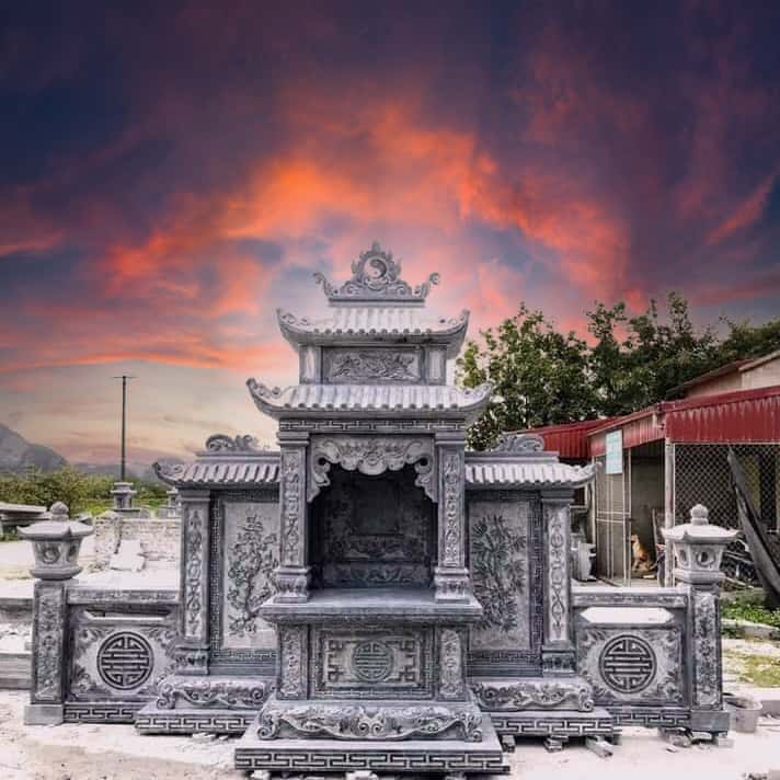 Mẫu Lăng thờ đá đẹp, chuẩn phong thủy - LTD018
