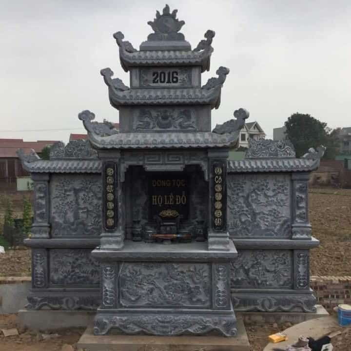 Mẫu Lăng thờ đá đẹp, chuẩn phong thủy - LTD020