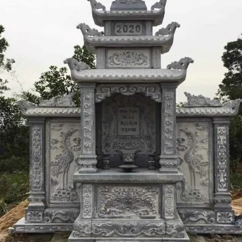 Mẫu Lăng thờ đá đẹp, chuẩn phong thủy - LTD008