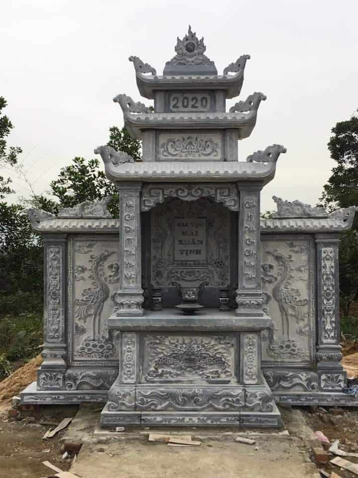 Mẫu Lăng thờ đá đẹp, chuẩn phong thủy - LTD009