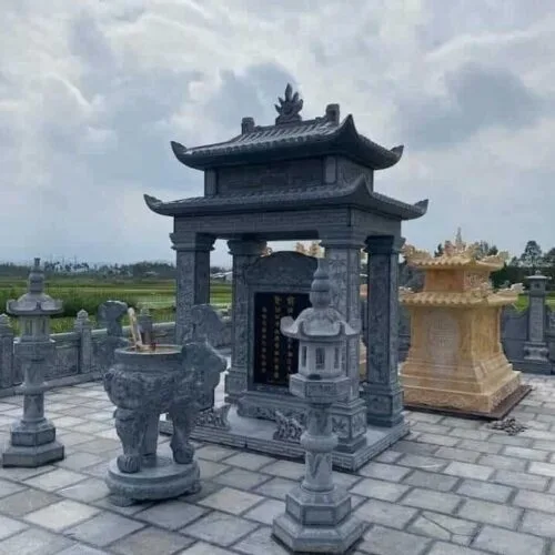 Mẫu Lăng thờ đá đẹp, chuẩn phong thủy - LTD034