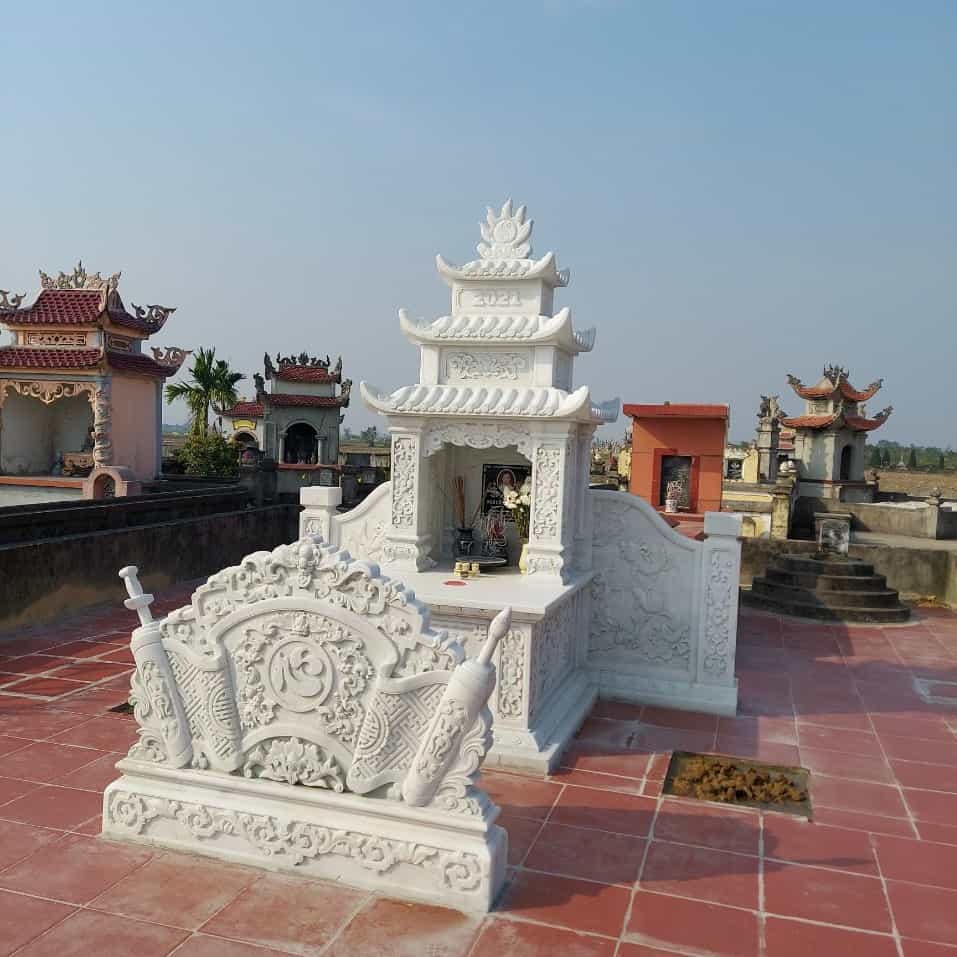 Mẫu Cuốn thư (bình phong - trấn trạch) đá Granite trắng đẹp - CT018