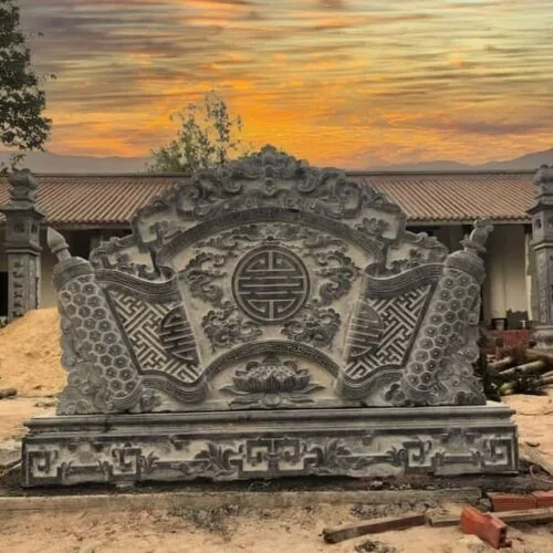 Mẫu Cuốn thư (bình phong - trấn trạch) đá đẹp - CT001