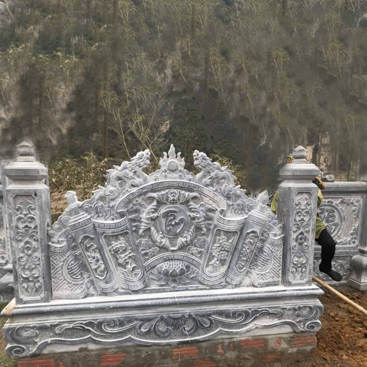 Mẫu Cuốn thư (bình phong - trấn trạch) đá đẹp - CT015