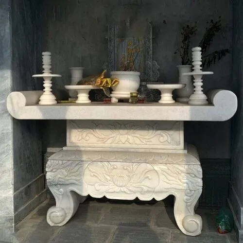 Mẫu Bàn lễ đá trắng cao cấp - BL006