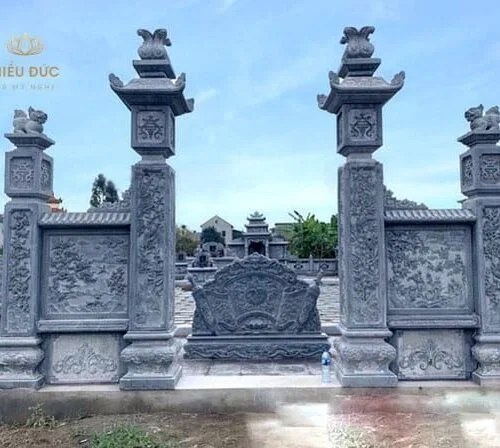Mẫu cột đá đồng trụ chuẩn phong thủy CD006 sắc nét