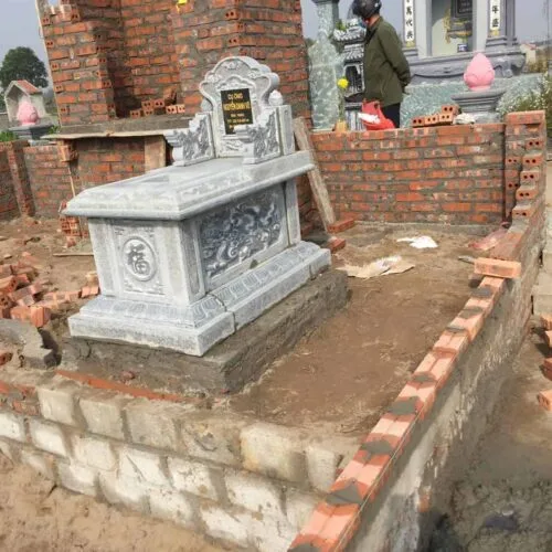 Khu lăng mộ đá đẹp KLM034 – lăng mộ gia đình trang nghiêm