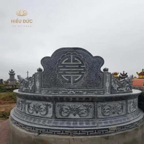 Mộ đá tròn đẹp - Thiết kế chuẩn phong thủy MT009