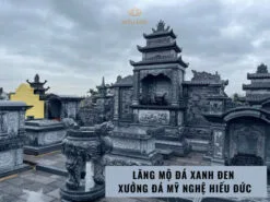 Mẫu lăng mộ đá gia tộc đá xanh đen chất lượng đầy đủ hạng mục