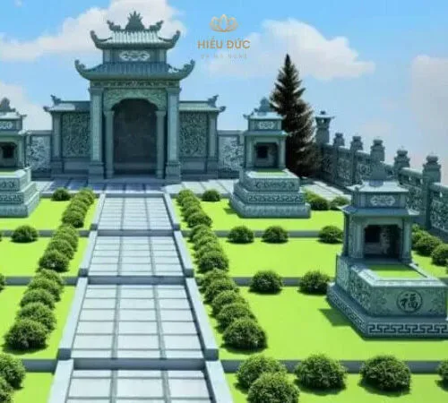 phoi canh 3d lang mo da xanh reu cao cap chuan phong thuy so 1